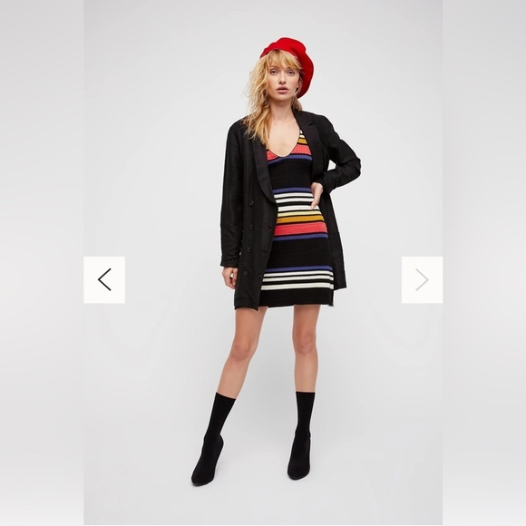 Free People Gidget Striped Sweater Mini Dress Multicolor Size S - Picture 4 of 10